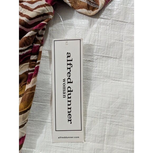 NWT $68 Alfred Dunner Top PLus Size 2X XX TwoFer Layered Necklace Zigzag Blouse - Picture 6 of 11